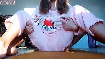 My Skinny Stepsister Enjoys Watching Me Get Naked And Play With My Wet Pussy