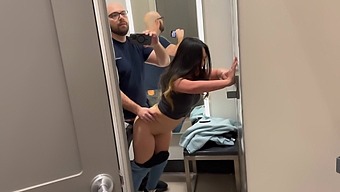 Beautiful Asian Girl Gives Blow Job In A Riskiest Way In A Dressing Room Of Target Store.
