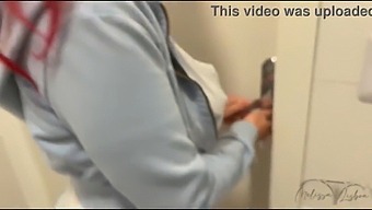 Redhead Stepson Satisfies His Stepmother In The Bathroom Of Their Store.