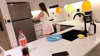 Birthday Cake And A Fuck In The Kitchen With A Milf